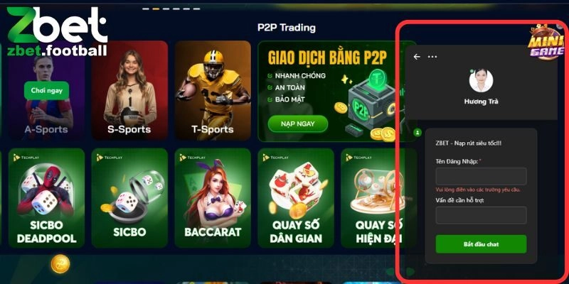 Liên hệ với nhà cái thông qua chatbox